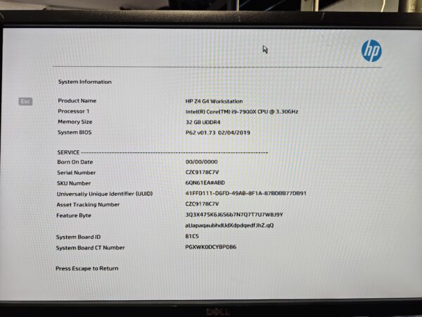 HP Z4 G4 Workstation zu verkaufen | i9-7900X | Quadro K4200 | 32GB RAM | 512GB NVMe SSD | Sehr guter Zustand - Image 2